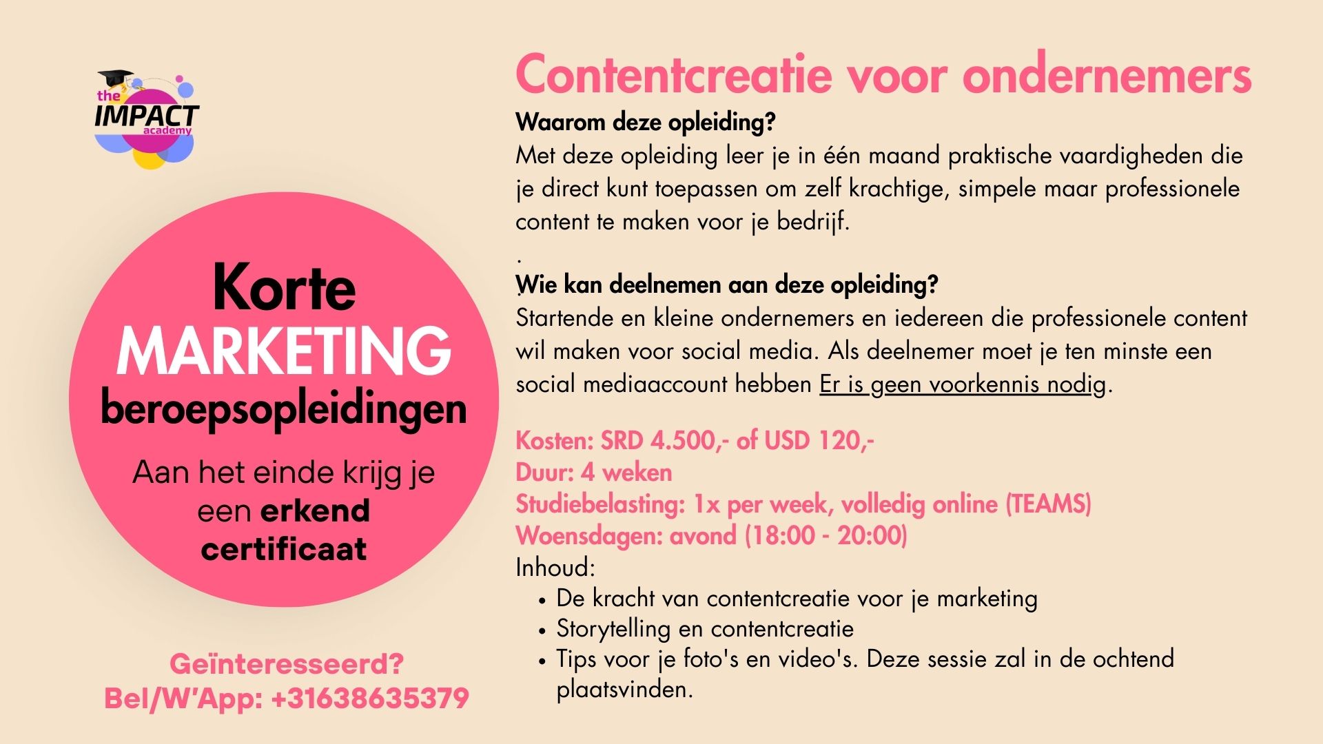 Opleiding Contentcreatie voor ondernemers